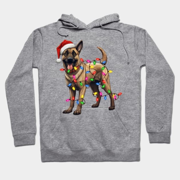 Christmas Belgian Malinois Hoodie by Chromatic Fusion Studio